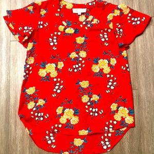 SOLD!! Pink Rose blouse XS